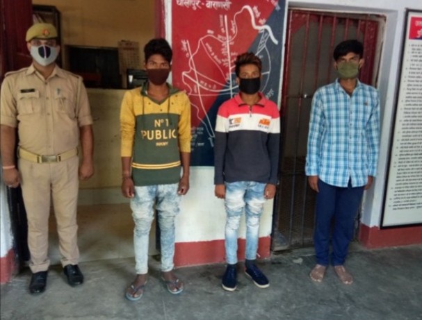 चोरी का स्प्लेंडर बेचने जा रहे,3 युवक गिरफ़्तार, varanasi news in hindi, वाराणसी न्यूज़